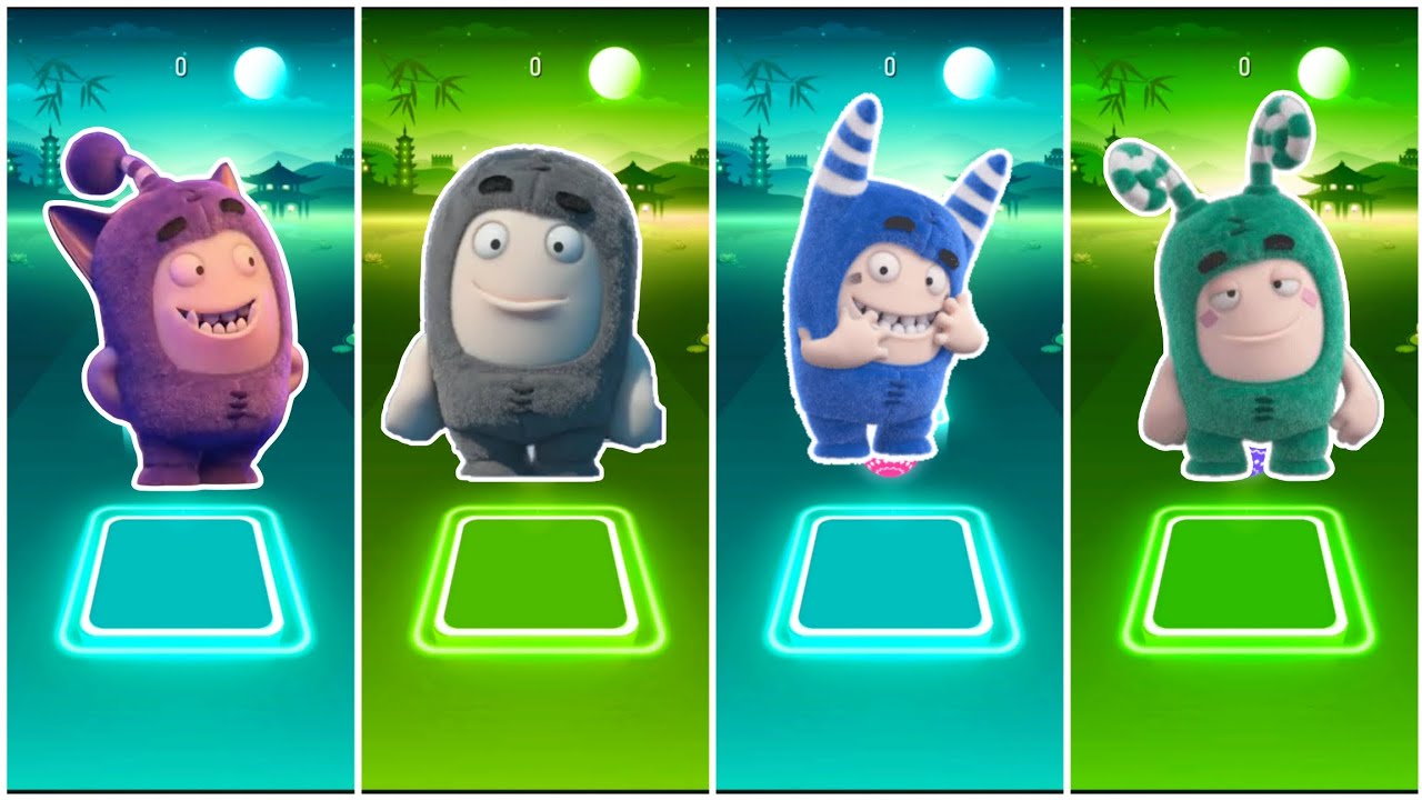 Oddbods Jeff Vs Oddbods Pogo Vs Oddbods Food Vs Oddbods Zee - Tiles Hop Edm Rush 🎶