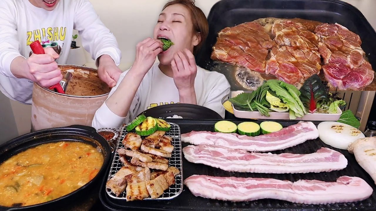 햇님네 냉털하는 날! 삼겹살 1kg와 돼지갈비 1kg 냠냠~!! 250224/Mukbang, eating show