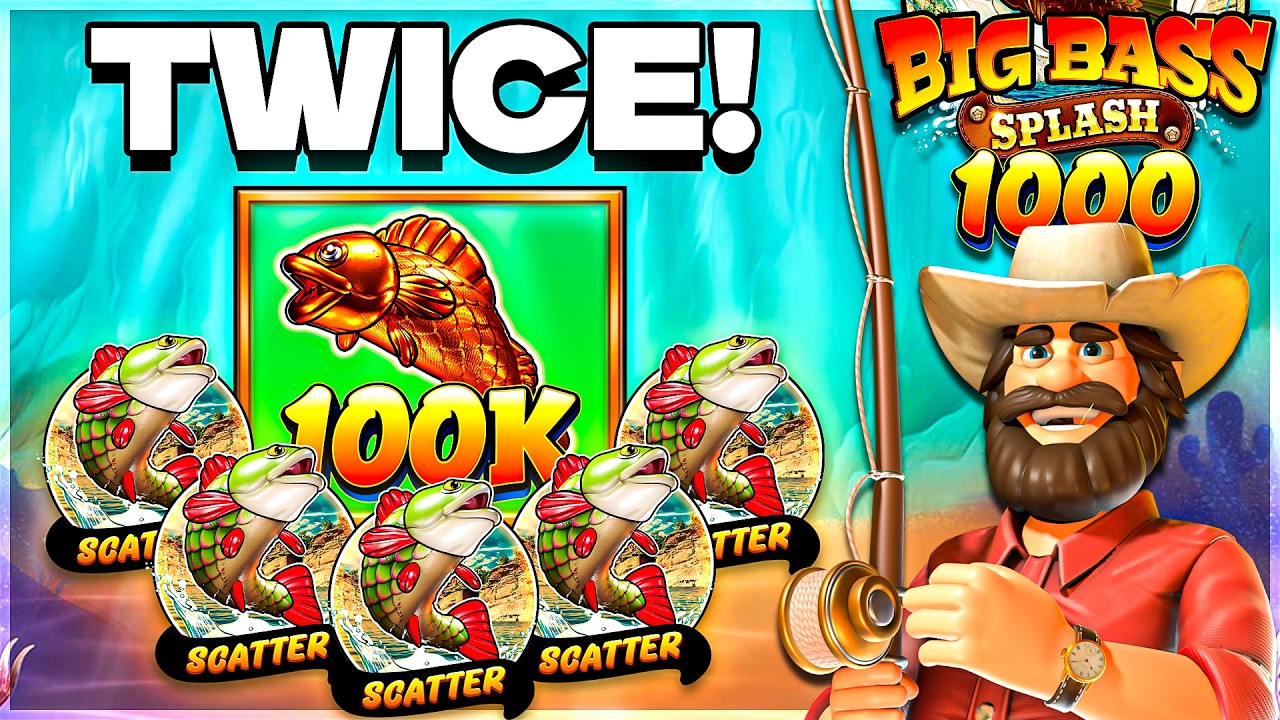 5 SCATTER BONUS TWICE On BIG BASS SPLASH 1000!!