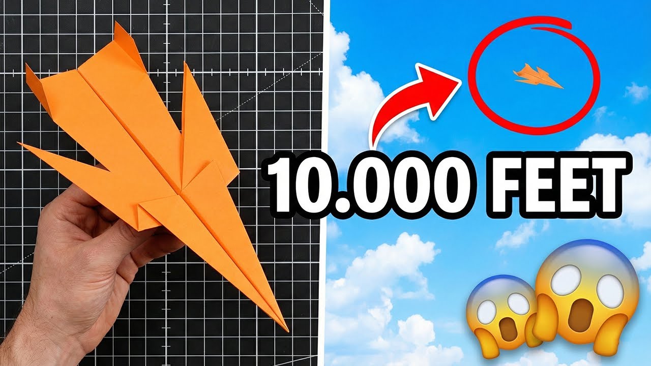 Как сделать бумажный самолетик, который летит на 3000 метров! Далеко летящие бумажные самолетики!