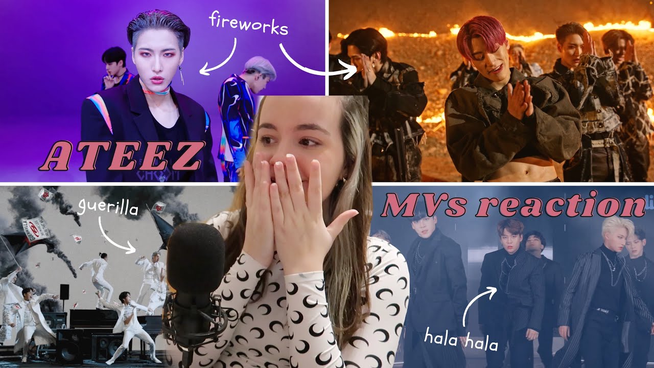 reacting to ateez again cause i couldn't get enough of san - fireworks, guerilla, hala hala