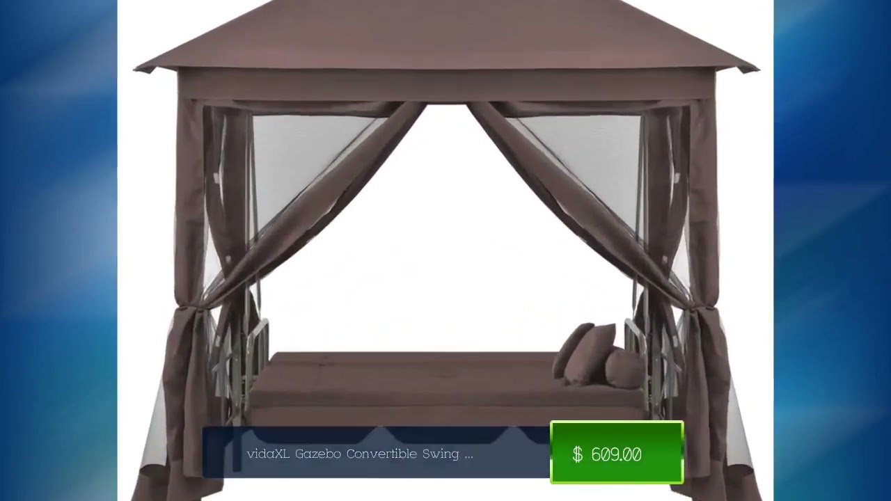 vidaXL Gazebo Convertible Swing Bench Coffee, 43240