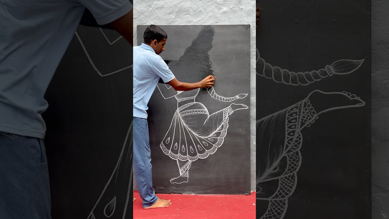 Black board art art ||🤔👌 #artist #blackboard #trendingshorts