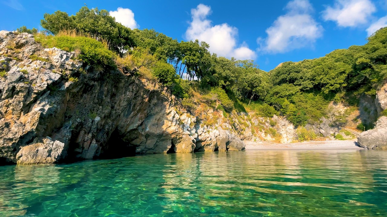Cala del Citro & Cala Flora 🇮🇹 Maratea | 4K Walking & Boat Tour with Natural Sounds