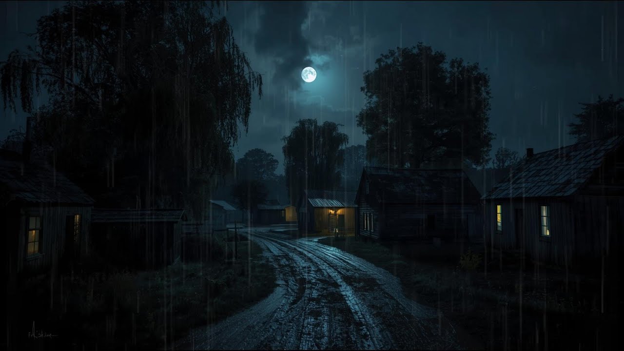 Real Rain Sounds For Fall Asleep Instantly & Beat Insomnia | Quiet Rural Village