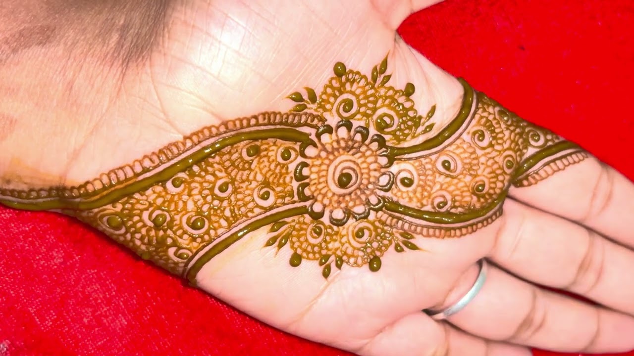 Floral mehnadi design|| simple latest design for beginners|| arebic front hand|| #trending #henna 
