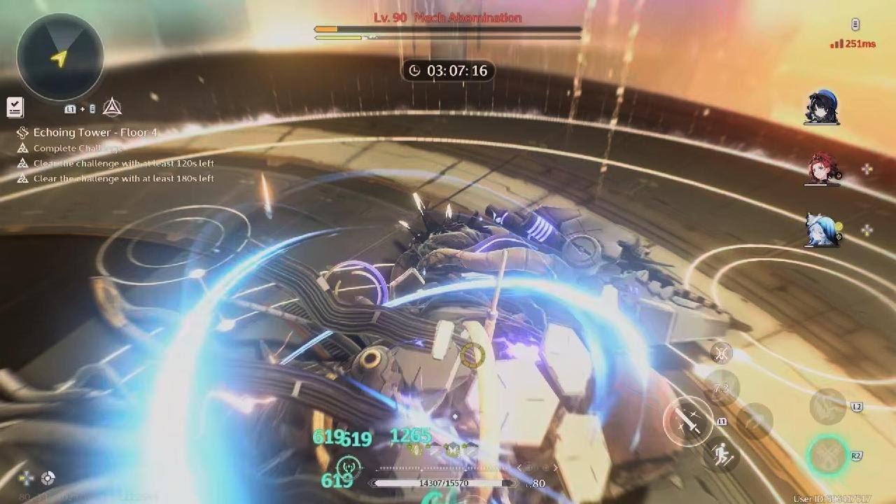Wuthering Waves F2P 30 day progress lvl 80 Chixia team vs Mech Abomination