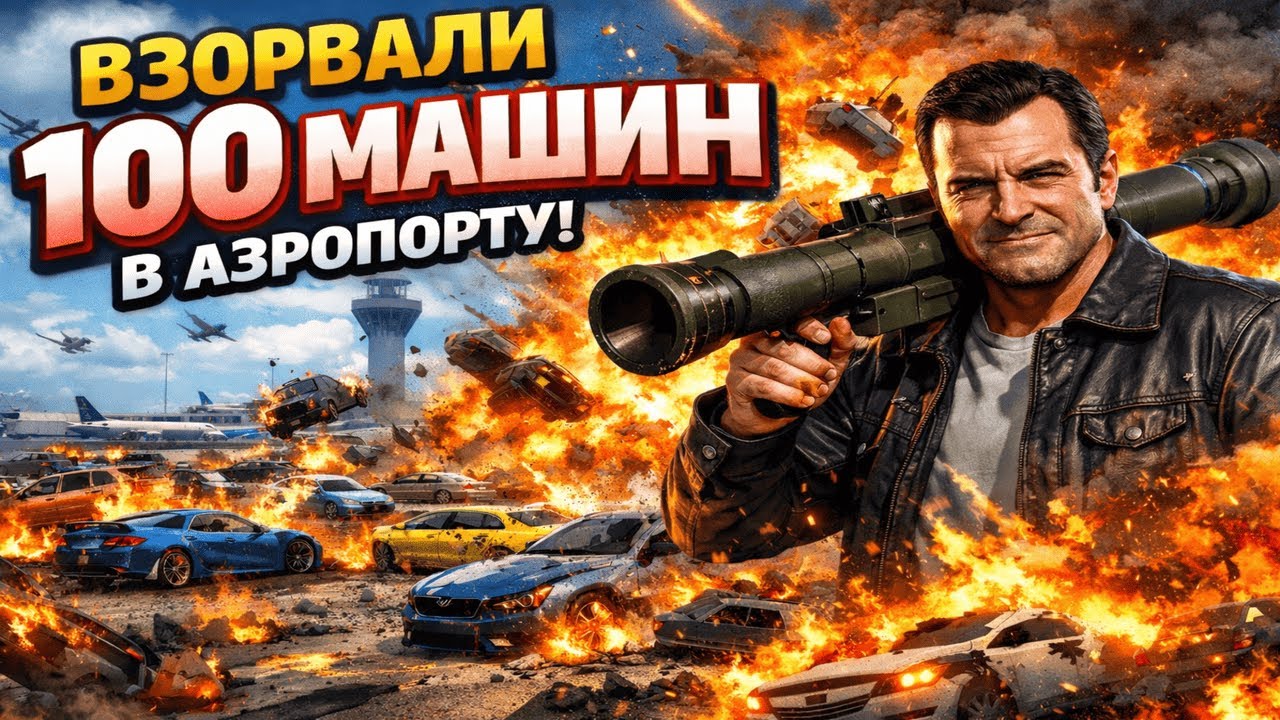 ВЗОРВАЛИ ВЕСЬ АЭРОПОРТ ! 100+ АВТОМОБИЛЕЙ В ВОЗДУХ!
