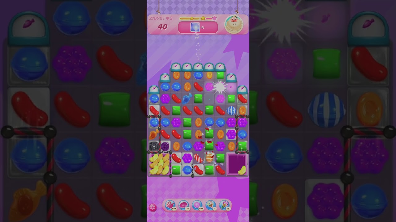 Candy Crush Level 21672 with boosters 