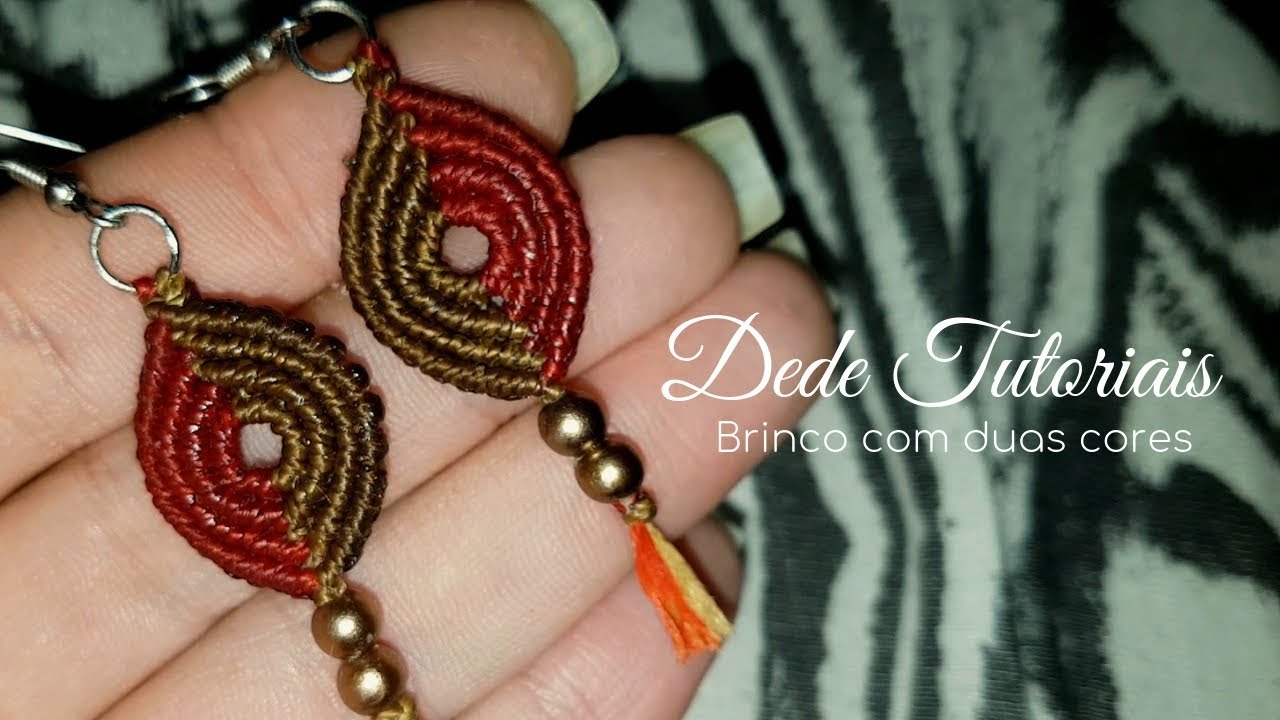 Dede Tutoriais | Como fazer brinco com duas cores 