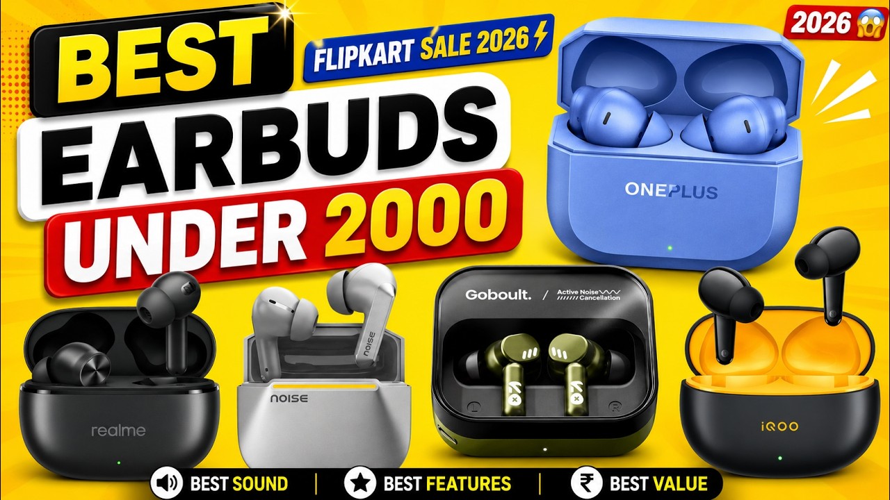 Best Earbuds Under ₹2000 2026 😱 Flipkart Sale 2026⚡Best Budget TWS Under 2000 ⚡Best Airpods under 1k