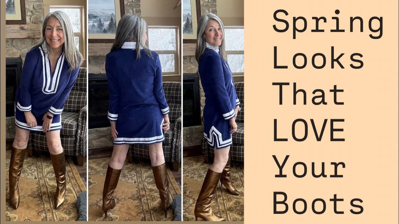 Spring Fashion Over50: Sun Protection, Wrinkle Resistant Styles with Boots! #styleover50 #styletips 