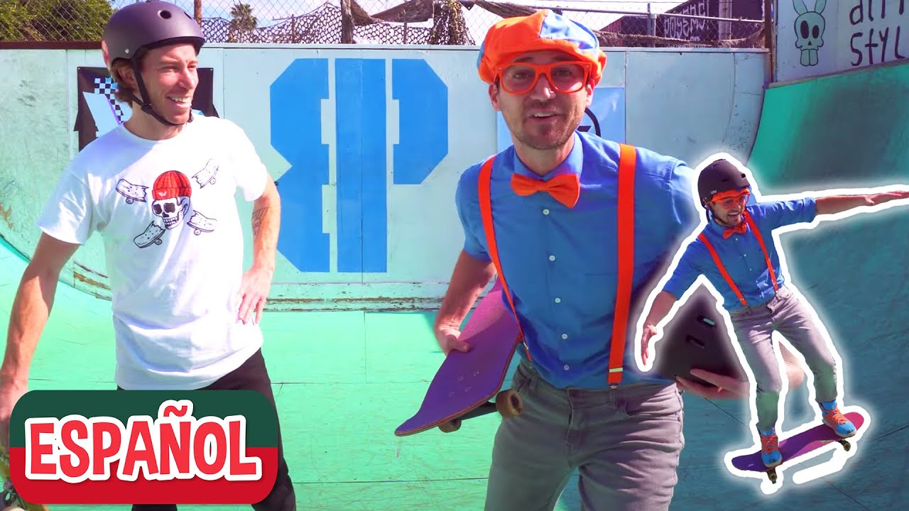 Blippi aprende a patinar con Shaun White | Actividades al aire libre para niños