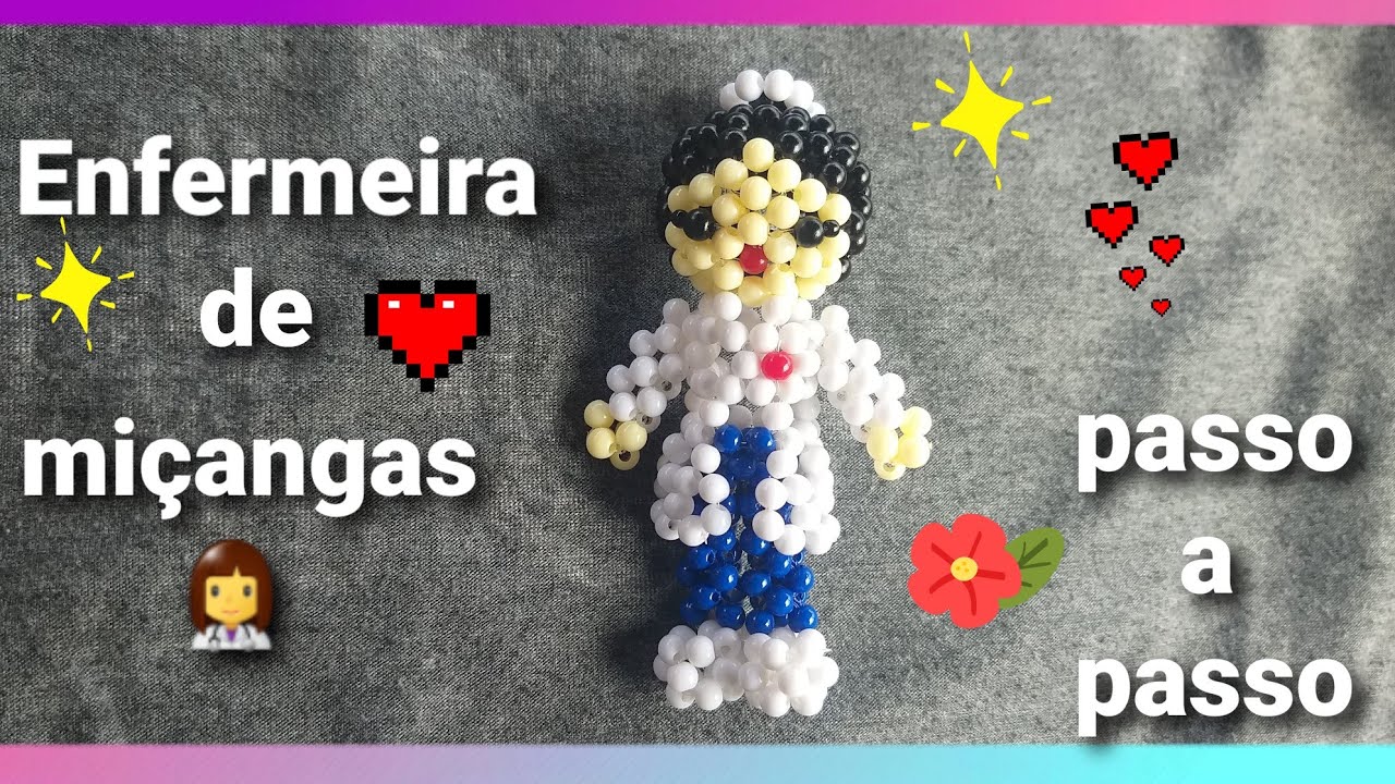 Enfermeira de miçangas passo a passo