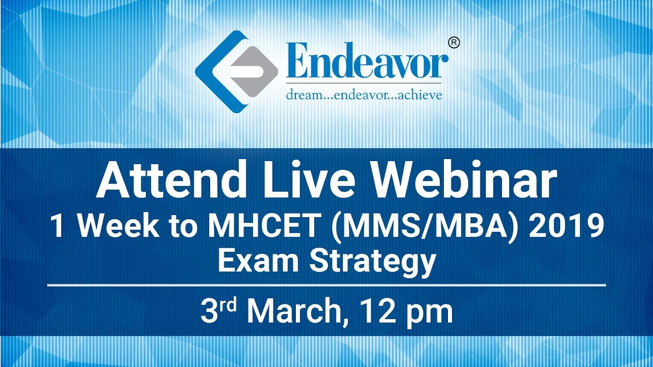 1 Week to MHCET (MMS/MBA) 2019 | Live Webinar