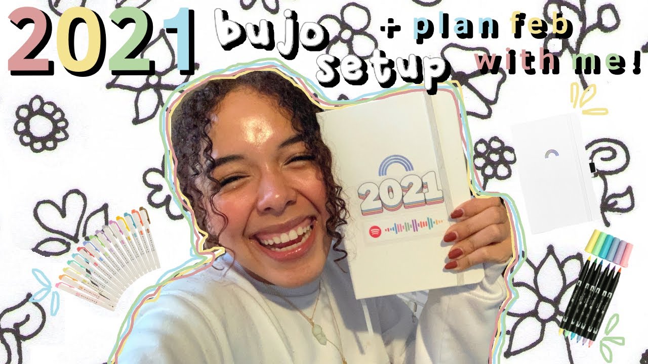 my 2021 bullet journal setup (~so far~) + plan february w/ me! (ෆ&rsquo;&forall;&rsquo;ෆ)