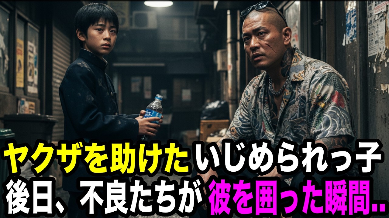 傷だらけのヤクザを助けたイジメられっ子。後日いじめ現場にヤクザが現れ、加害者は土下座【スカッとする話】 YAKUZA