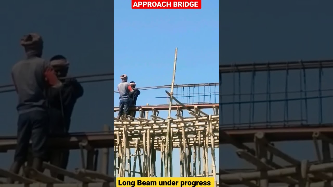 APPROACH BRIDGE Long Beam Under progress #gangway #ApproachBridge #footbridge #watersupply