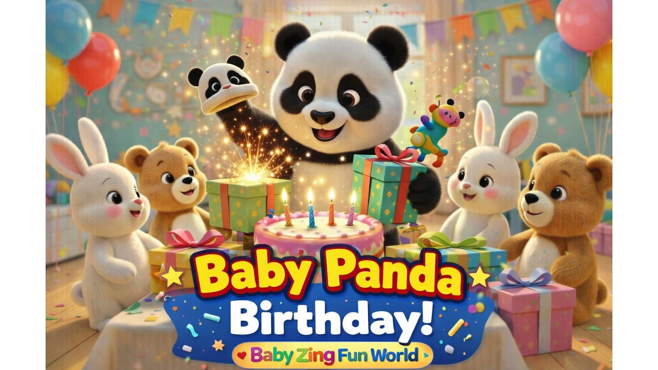 Baby Panda Birthday Party 🎉 | Happy Birthday Song for Kids | Baby Zing Fun World