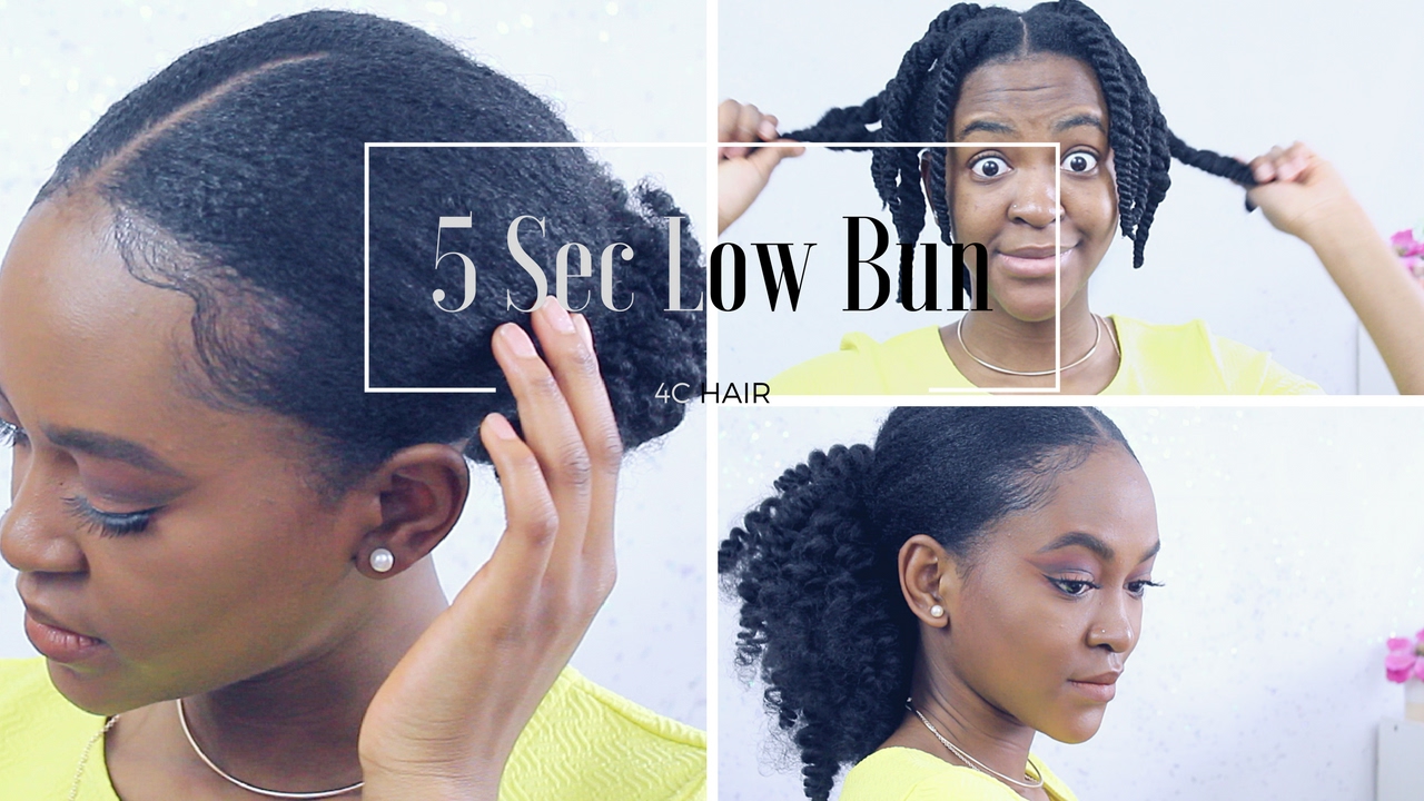 HOW TO | 5 second Low Bun (4C Hair)