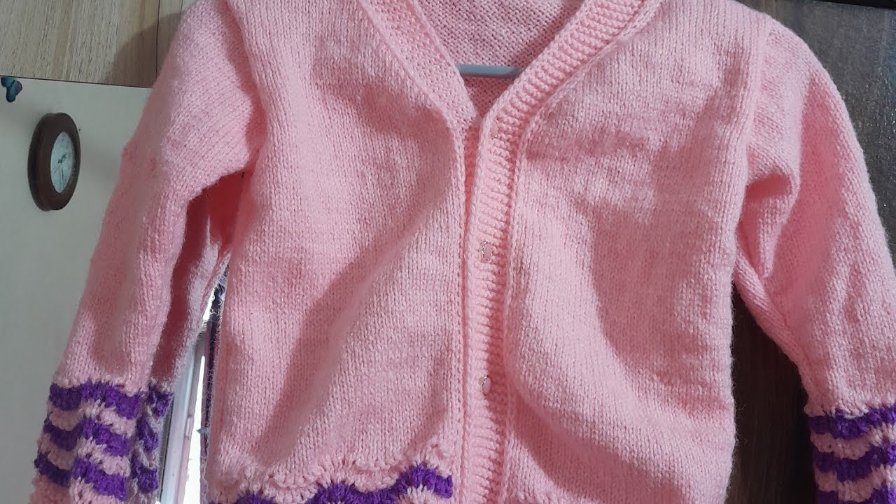 #knittingbaby baby girl open Cardigan 5 6 year old simple and easy##