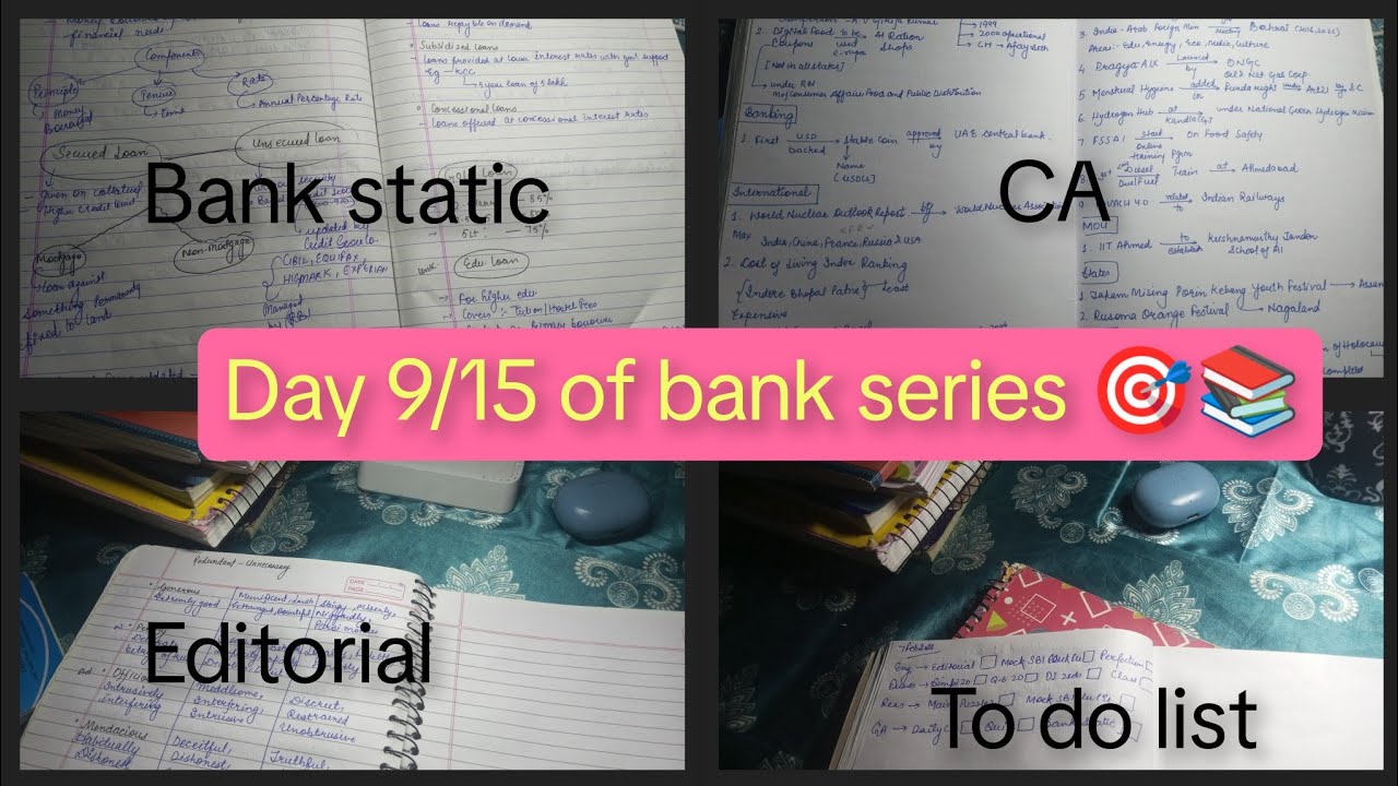 Day 9 of bank exam preparation 2026|| To do list|| #youtube #bankexam #motivation #preparation 