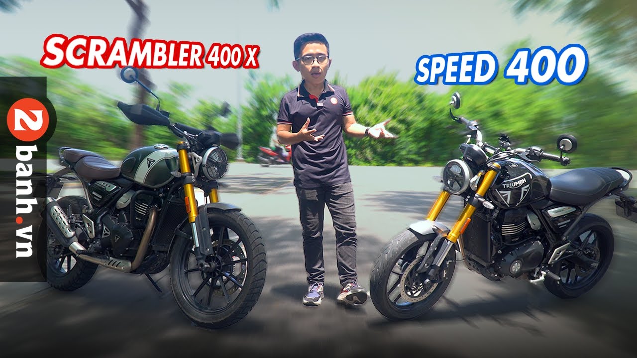 Trải nghiệm thực tế bộ đôi Triumph Speed 400 và Scrambler 400X  ở Cần Giờ | 2banh Review