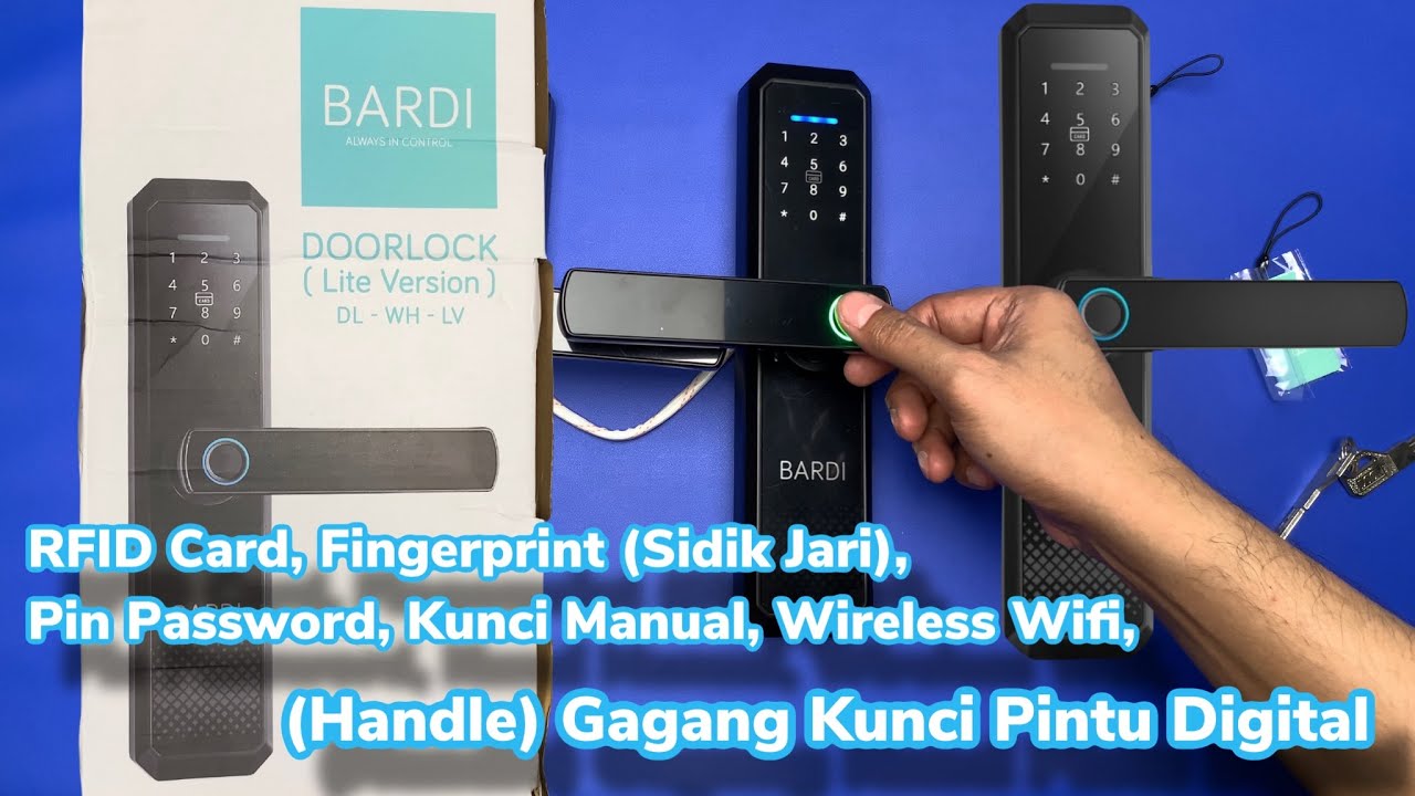 BARDI🔥Smart Door Lock (Lite Version)🔥RFID,Fingerprint,Pin Password,Kunci Manual🔥Unboxing + Review