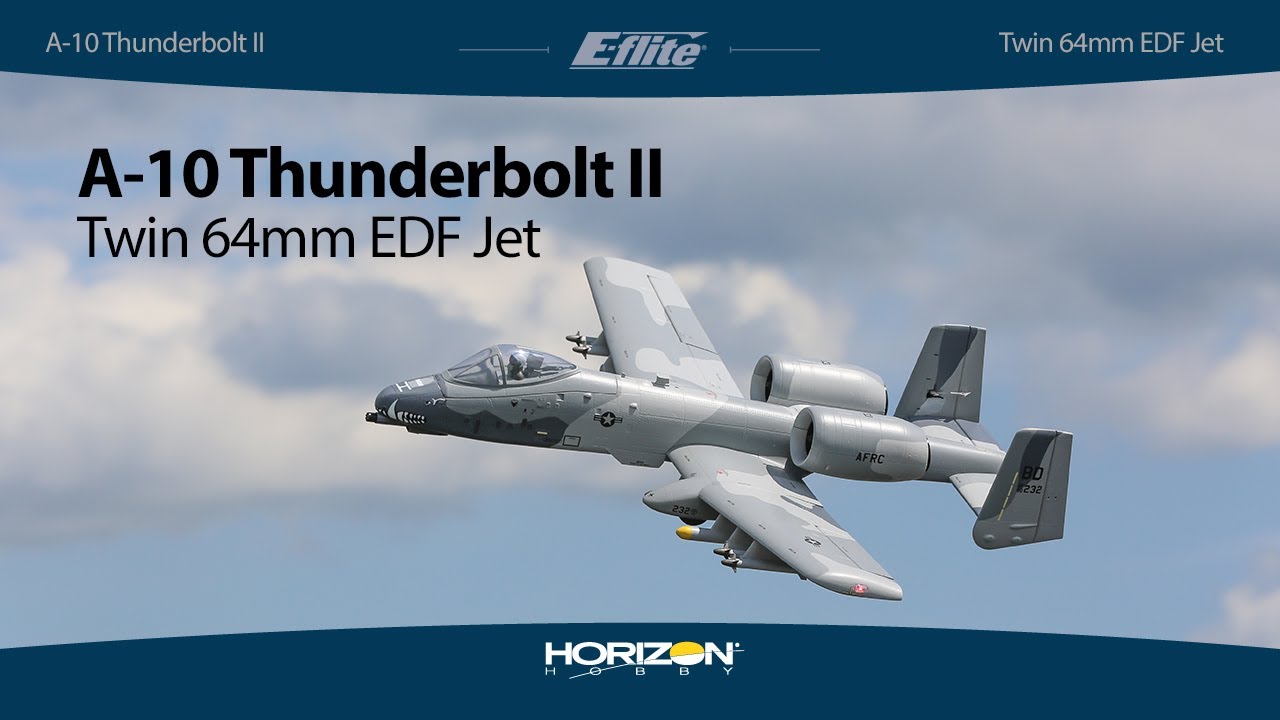 E-flite&reg; A-10 Thunderbolt II Twin 64mm EDF BNF&reg; Basic / PNP Jet