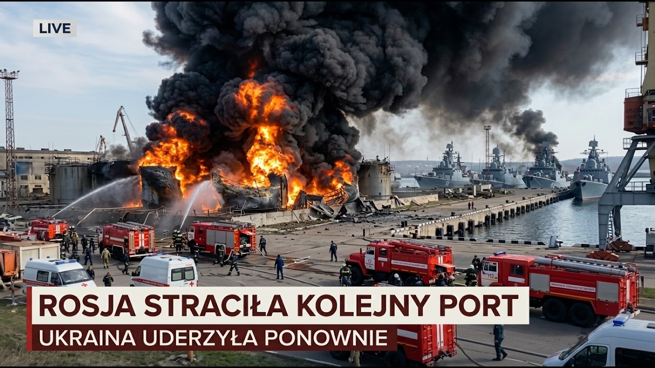 Największy rosyjski port pod ostrzałem &mdash; Ukraina przeprowadza nowe uderzenie
