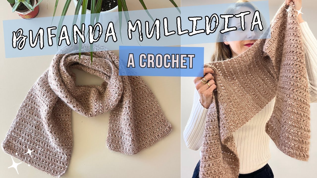 &iexcl;Novedad! Teje una Bufanda a crochet con punto reversible | Tutorial f&aacute;cil nivel intermedio