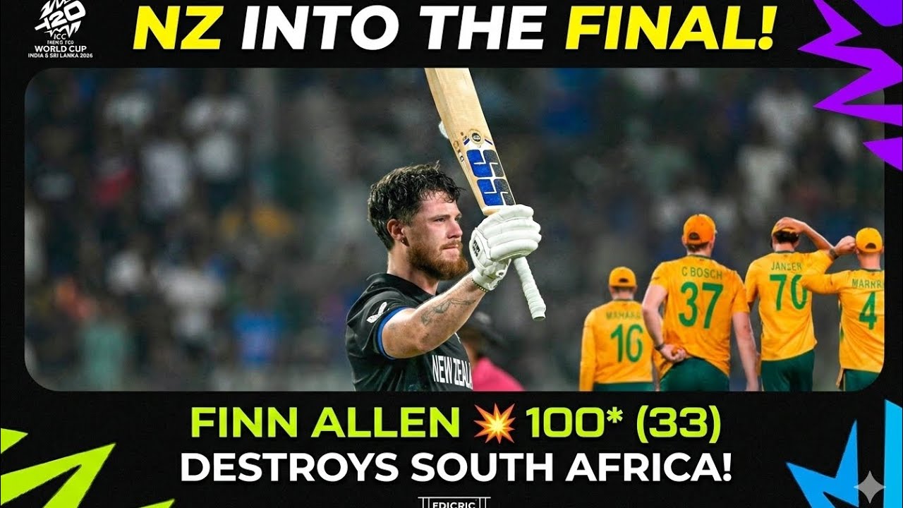 NZ Into The Final! Finn Allen’s 100(33) Destroys South Africa! #t20worldcup2026 #indvsengsemifinal