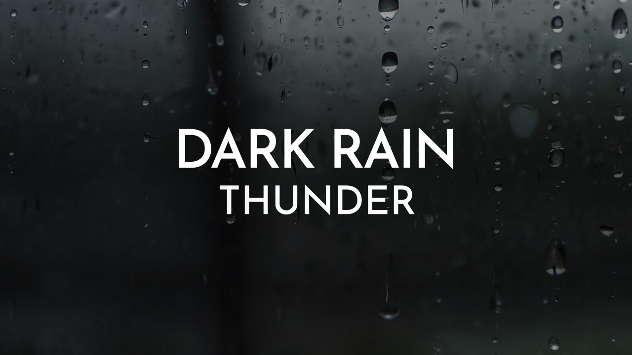 Dark Rain and Thunder for Sleep 🌧️⚡ Dark Screen | 8 Hours Thunderstorm Sounds
