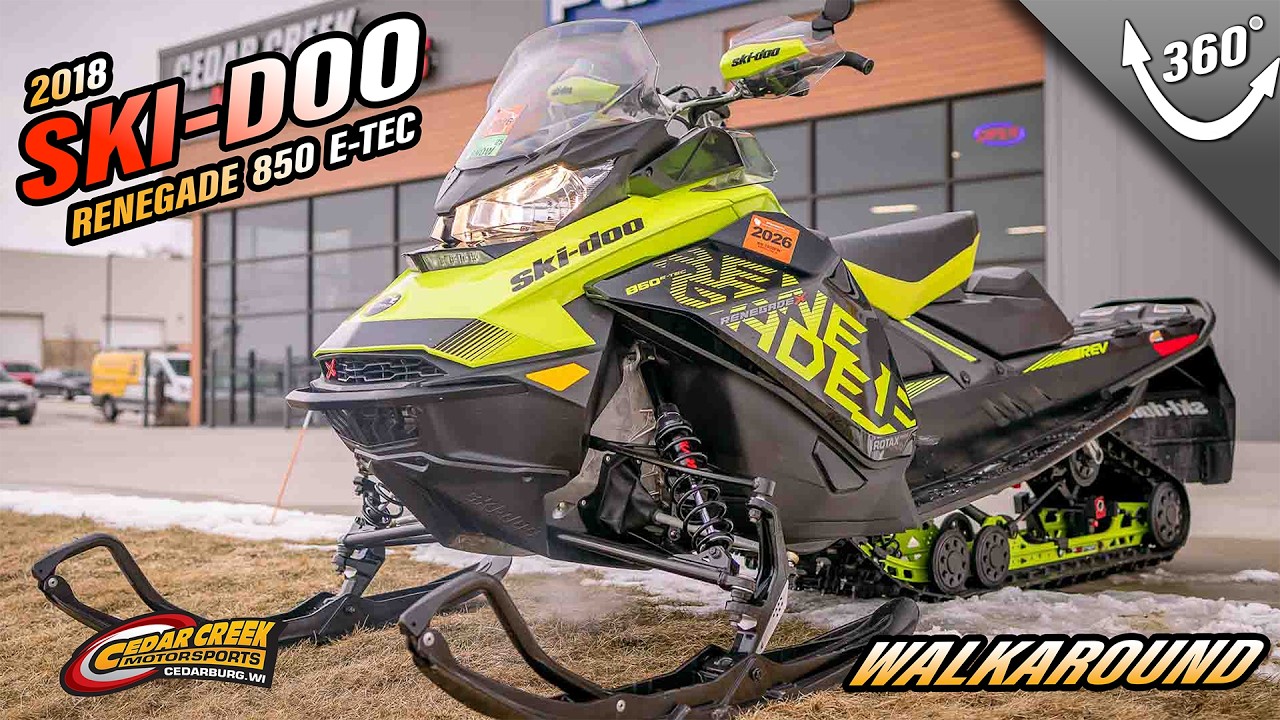 Walkaround | 2018 Ski-Doo Renegade® X® Ripsaw 1.25 Rotax® 850 E-TEC® REV Gen4 Manta Green & Black