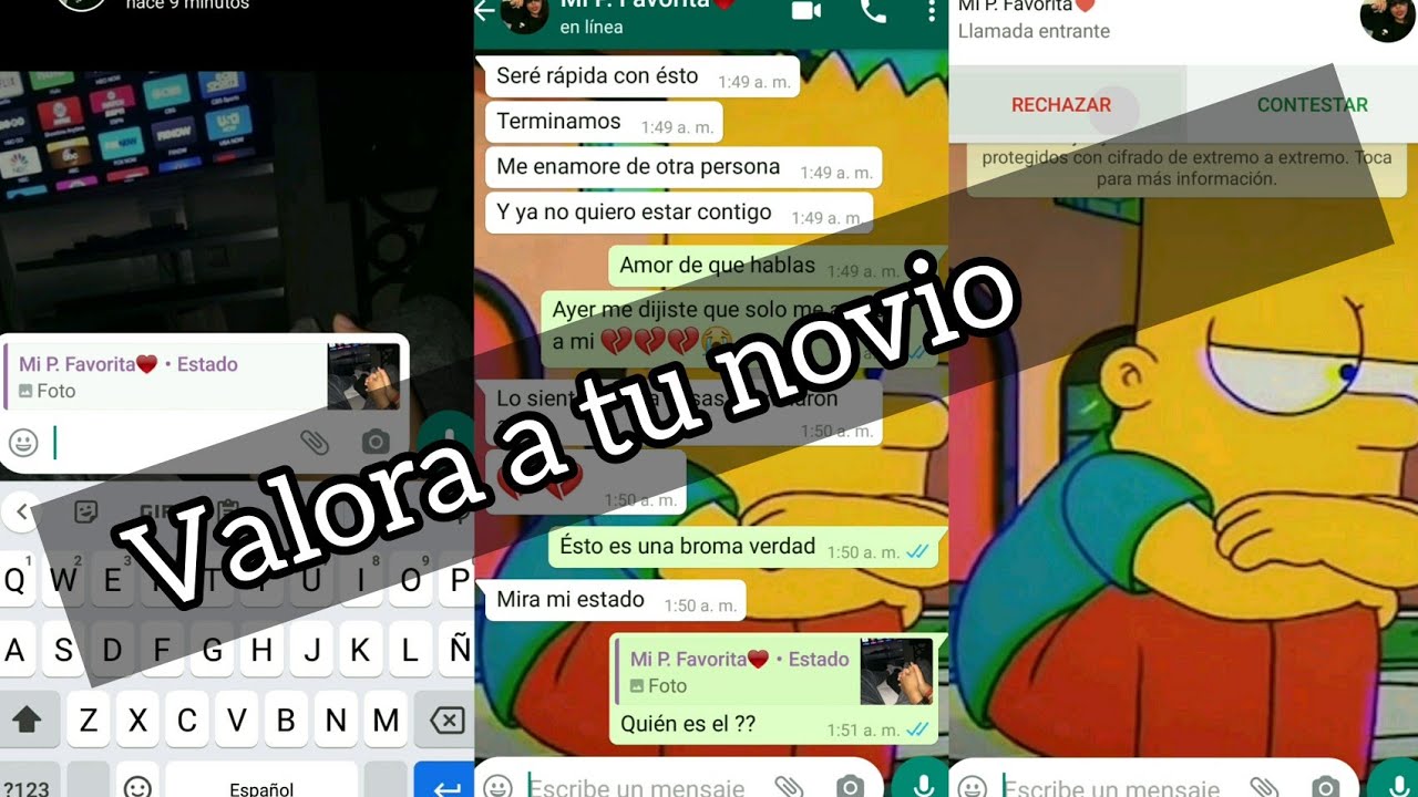 Valora a tu novio | conversación de Whatsapp