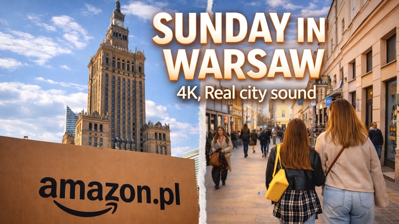 Sunday Walk in Warsaw [4K] – Vistula River to City Center