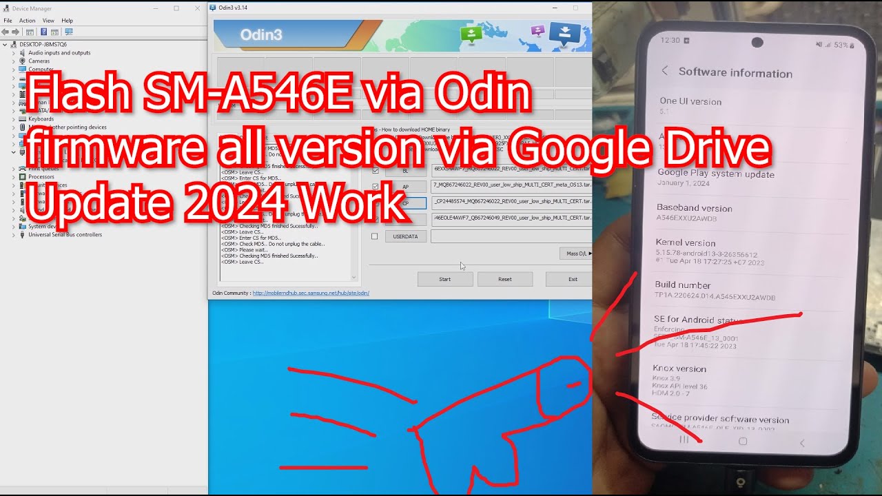 Flash Samsung Galaxy A54 5G SM-A546E via Odin Work