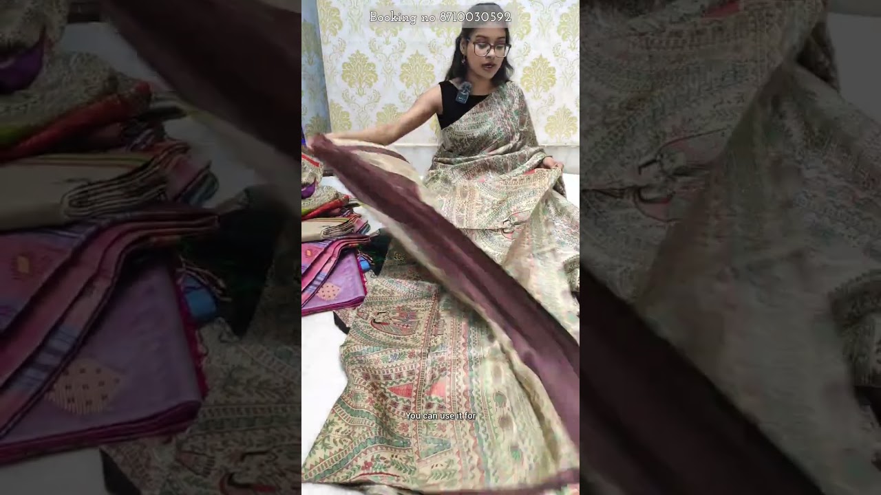 Tussar Kalakshetra Saree & Silk Madhubani Print/Booking no-8710030592 