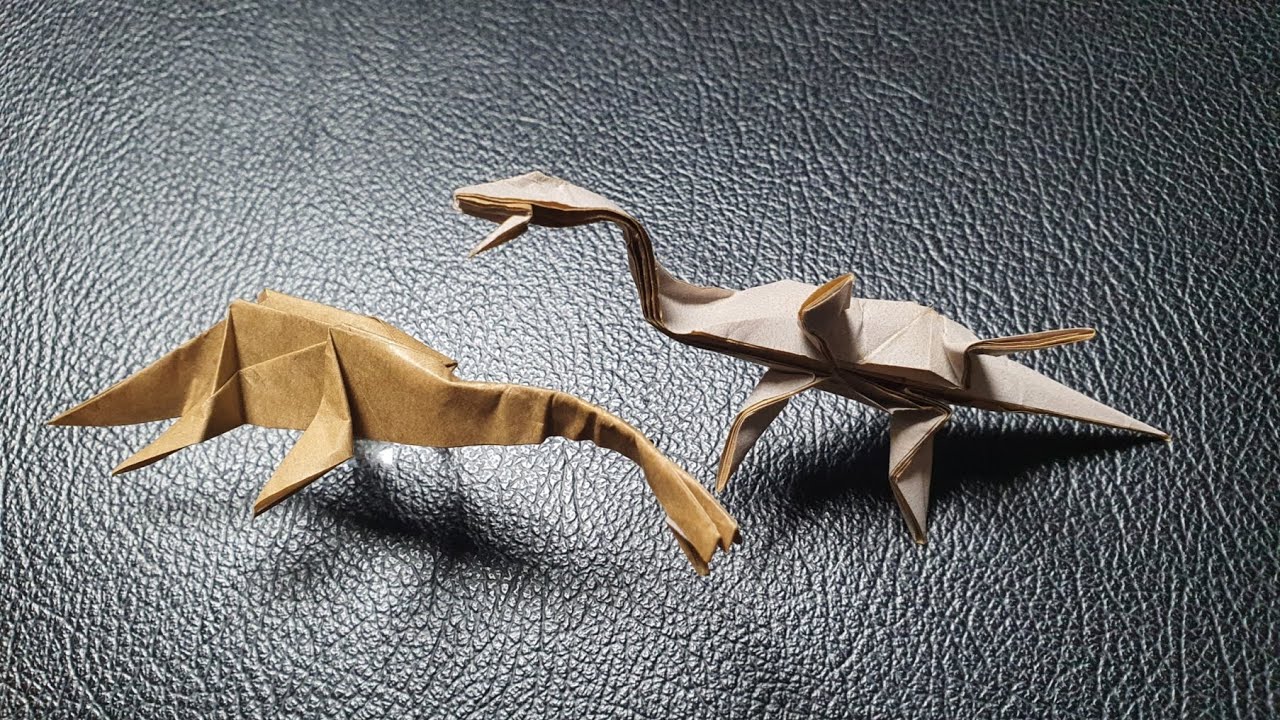 종이 한장으로 엘라스모사우루스 접기 (쉬운버전/어려운버전) Origami Elasmosaurus (easy/hard)