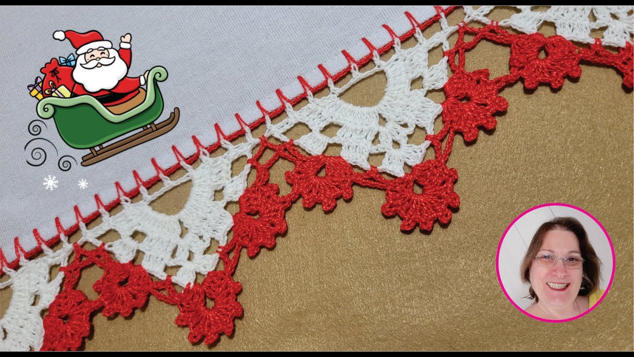 Bico de Crochê em Carreira Única para o Natal - Passo a Passo - 960