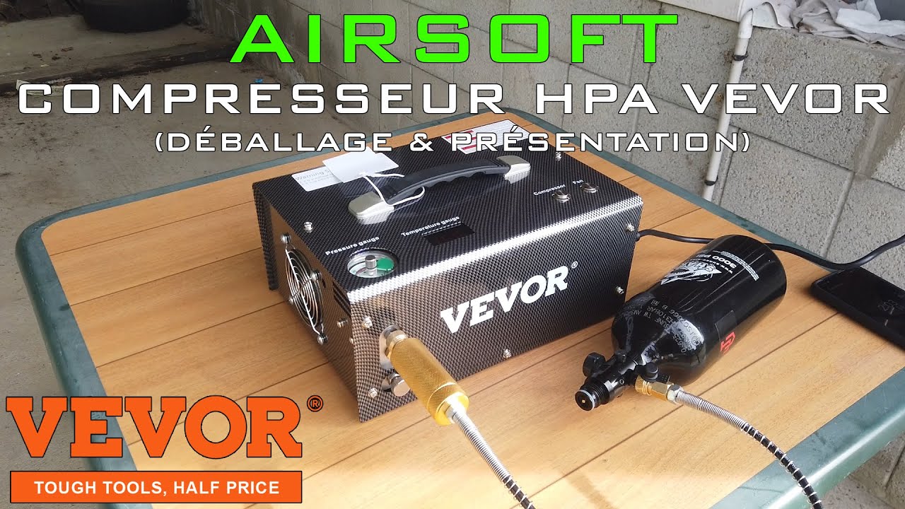 AIRSOFT - [GEAR] Vevor Compresseur HPA 300W 4500 PSI sans huile (D&eacute;ballage et pr&eacute;sentation) [FR]
