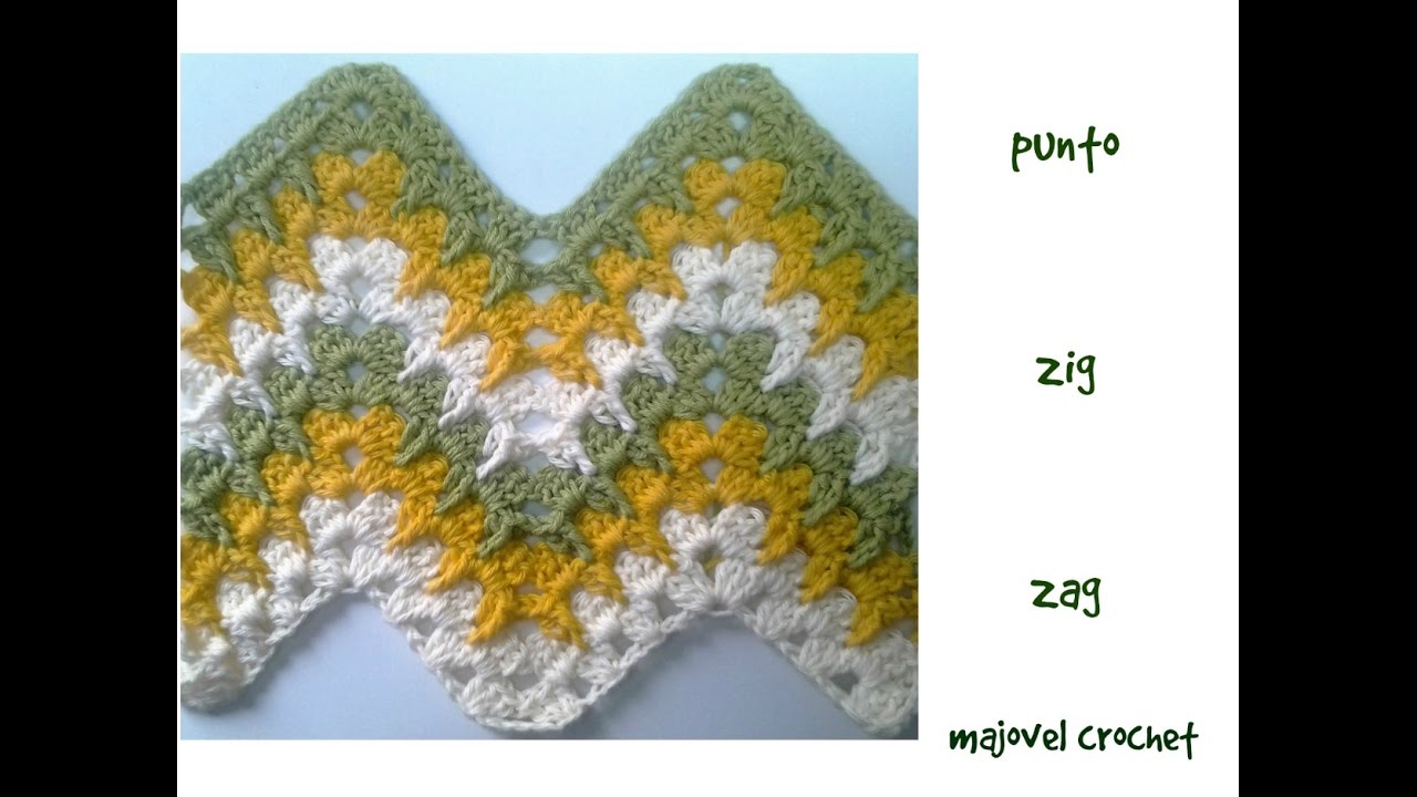 Muestra punto zig zag a crochet
