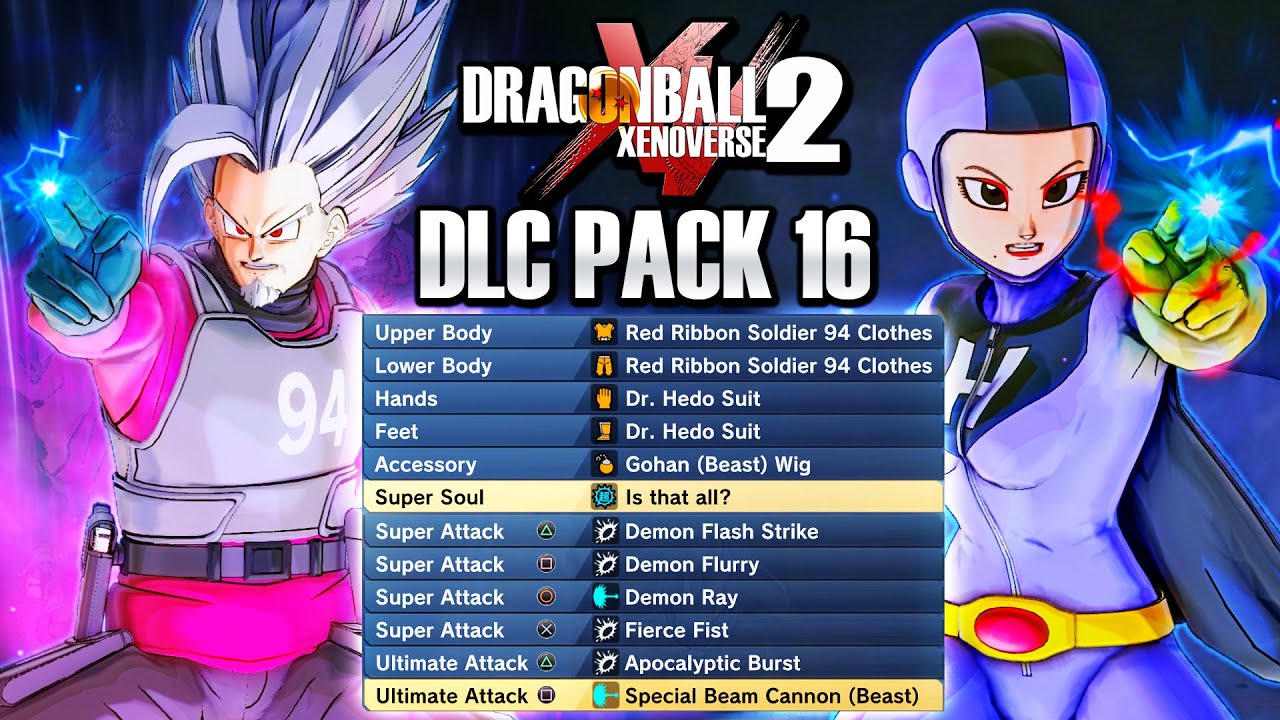 How To Unlock ALL New DLC 16 CAC Skills, Clothes, Super Souls & Art - Dragon Ball Xenoverse 2