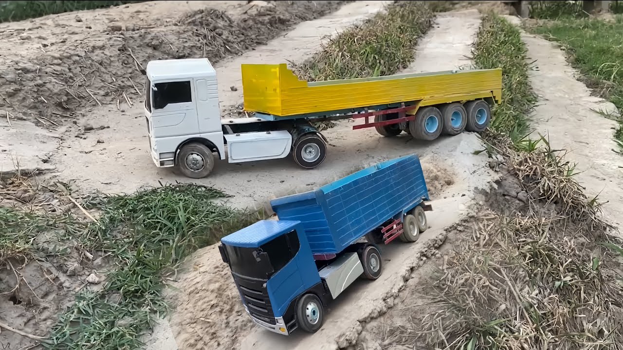 DORONG PAKSA Dump Truk TRAILER Hino 500 Truk Fuso 220Ps Tenaga BADAK OFROAD Truk Rc Handmade