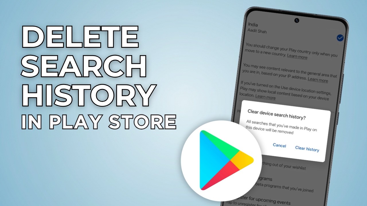 Как удалить историю поиска в Play Store