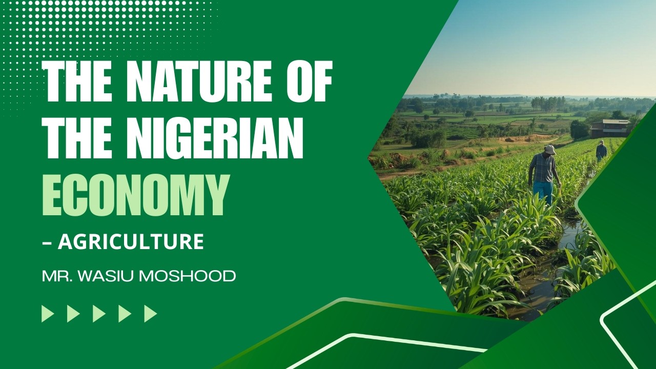 THE NATURE OF THE NIGERIAN ECONOMY – AGRICULTURE | Mr. Wasiu Moshood