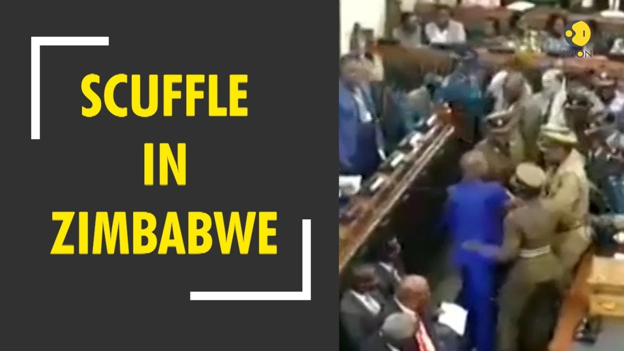 Zimbabwe opposition MPs removed from parliament after refusing to stand when president entered