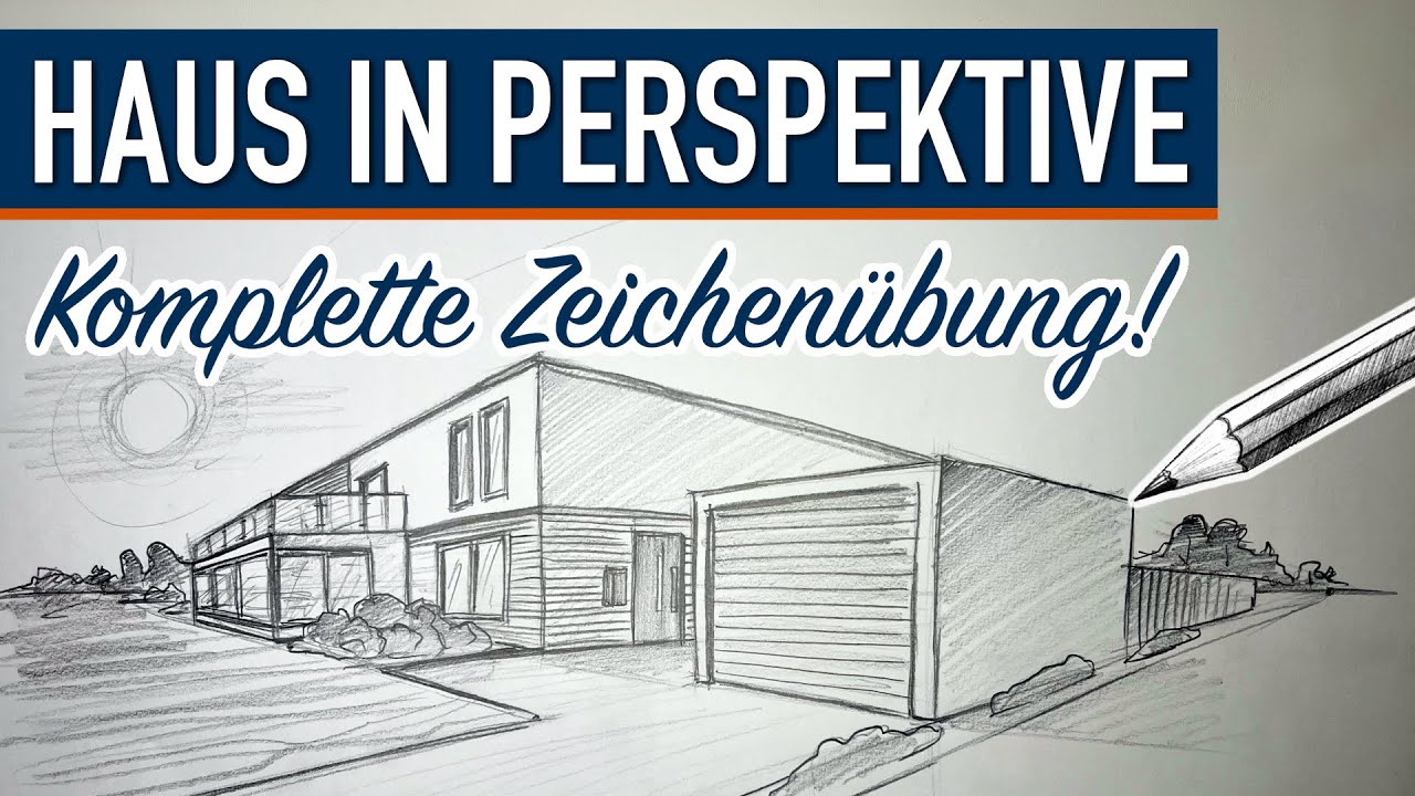 Haus in 2-Punkt Perspektive Zeichnen 🏠 Komplette Zeichenübung für Anfänger und Fortgeschrittene
