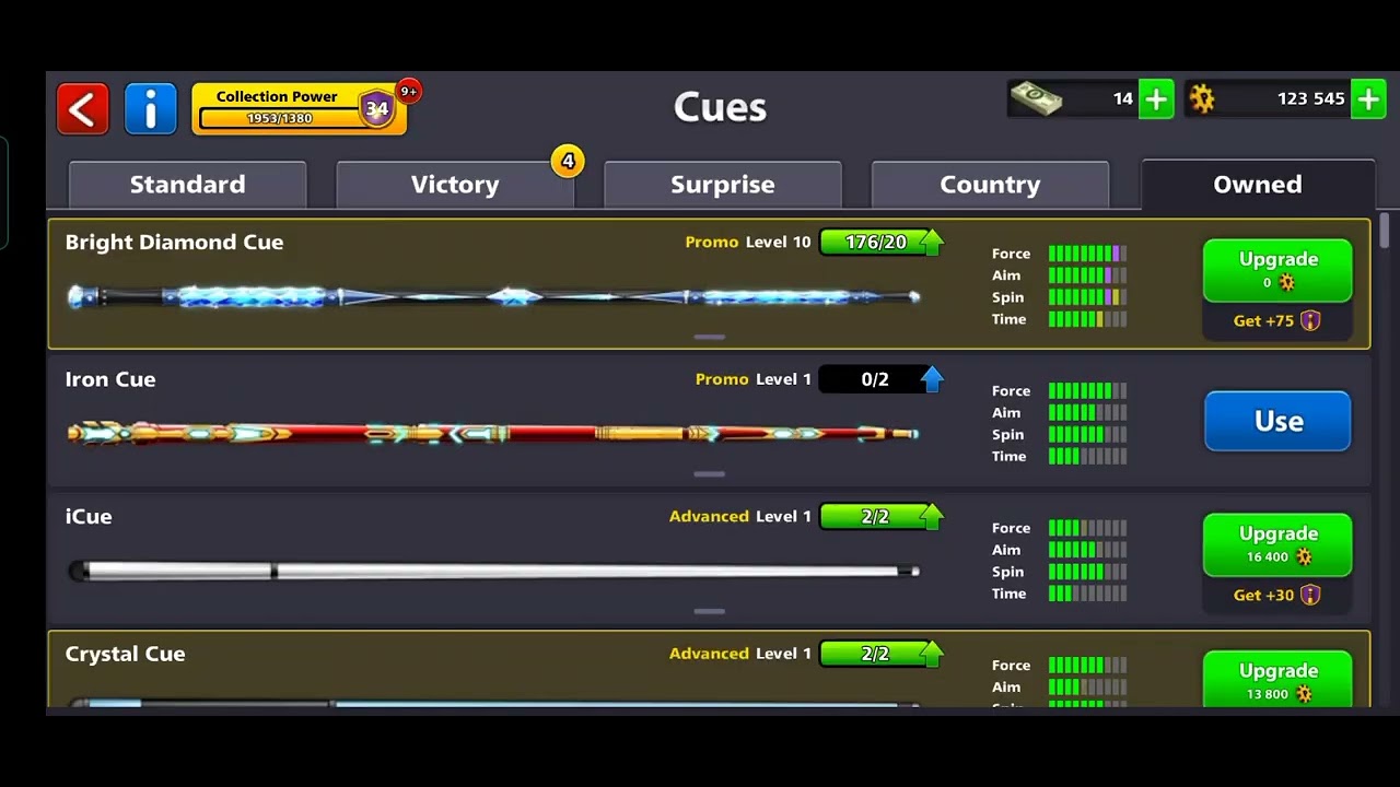 8 ball pool Bright Diamond cue max trick.2022