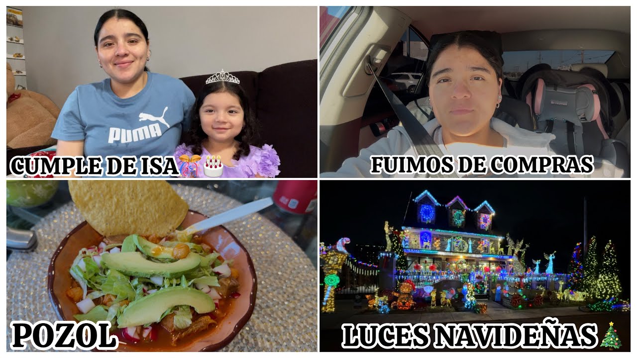 ISA PARTIÓ SU PASTEL #3🎊/ESTO ME COMPRÉ/HIZO POZOL DE PUERCO MI HERMANA/FUIMOS A LAS LUCES NAVIDEÑAS